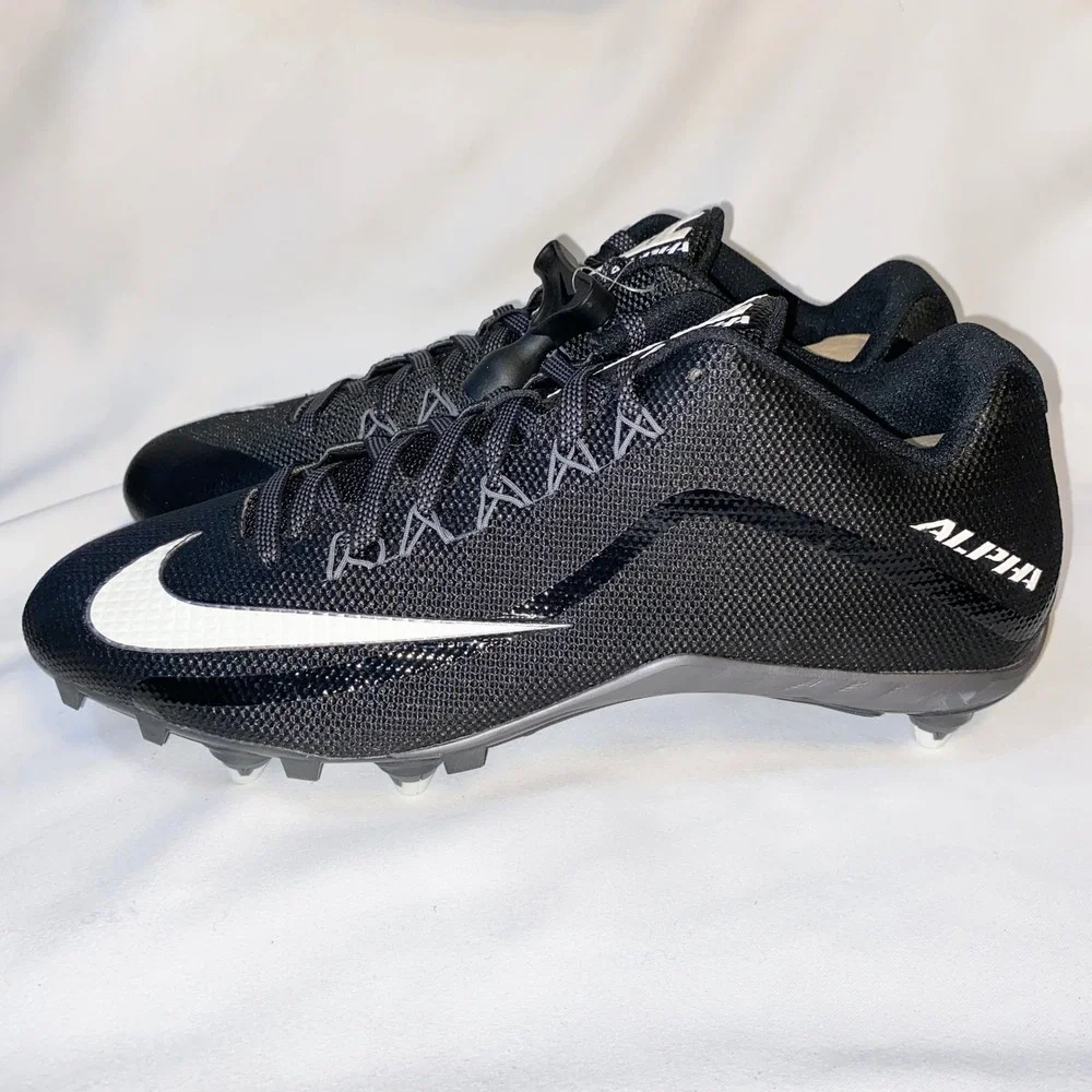 Nike Alpha Pro 2 Low TD Football Cleats Black White 719928-010‎ Mens Size 15